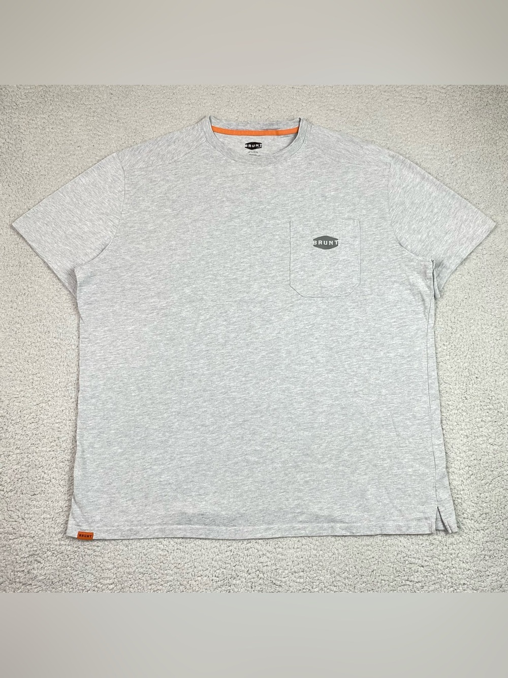 BRUNT Workwear T Shirt Men's Size 2XL Gray Short Sleeve Pocket Crewneck